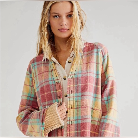 We The Free Summer Daydream Plaid Button Down- 70s Combo - Picture 3 of 10